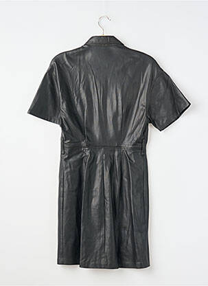 Robe courte manches courtes manches courtes noir BERSHKA femme