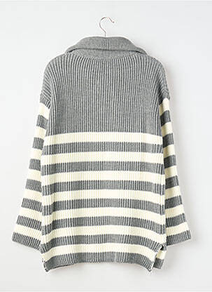 Pull coupe droite manches longues gris SANS MARQUE femme