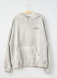 Sweat-shirt à capuche sérigraphie floquée manches longues gris ILOUD femme