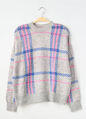 Pull coupe droite manches longues gris NEW LOOK femme