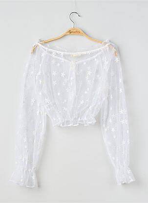 Top col rond manches longues blanc FOR LOVE & LEMONS femme