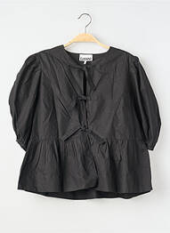 Blouse col rond manches 3/4 noir GANNI femme