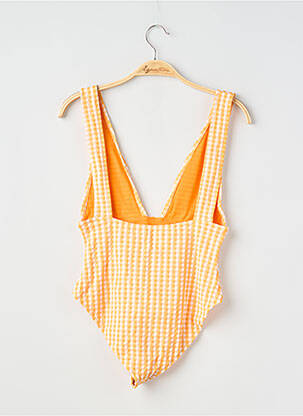 Maillot de bain 1 pièce stretch orange ANJA PARIS femme