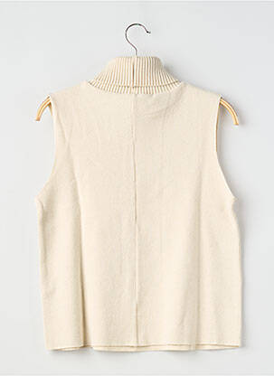 Pull col roulé coupe droite sans manche beige ZARA femme