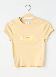 T-shirt sérigraphie floquée manches courtes beige BDG femme