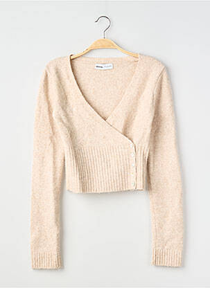 Gilet manches longues stretch beige BERSHKA femme