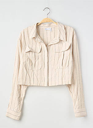 Chemisier coupe cintrée manches longues beige ASOS femme