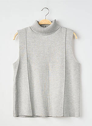 Pull col roulé stretch sans manche gris ZARA femme