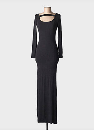 Robe longue manches longues manches longues noir IMII femme