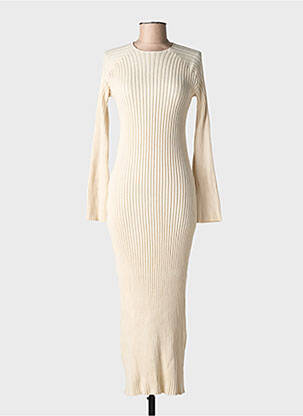 Robe pull stretch manches longues beige NASTY GAL femme