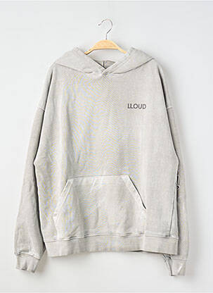Sweat-shirt à capuche sérigraphie floquée manches longues gris ILOUD femme