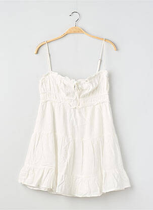 Top manches bretelles ajustables fines bretelles blanc BERSHKA femme