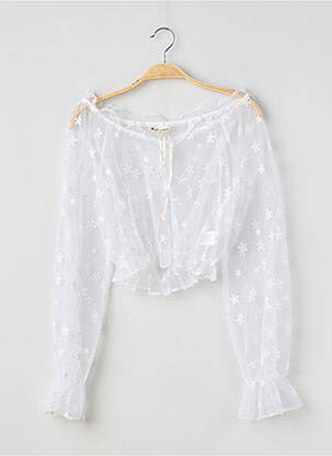 Top col rond manches longues blanc FOR LOVE & LEMONS femme