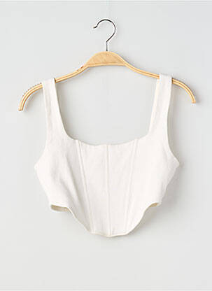 Top coupe cintrée sans manche blanc PRINCESS POLLY femme