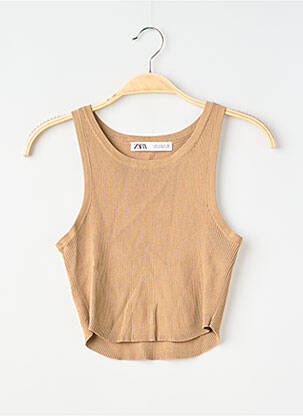 Top stretch sans manche marron ZARA femme