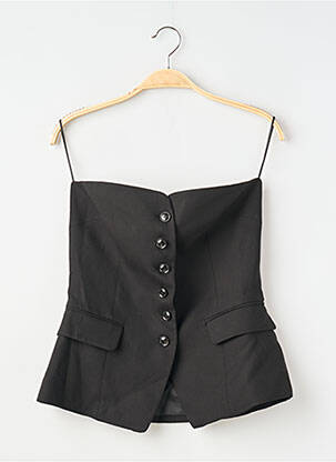 Top stretch sans manche noir BERSHKA femme