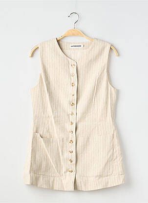 Veste casual col rond beige SISTER HOOD femme