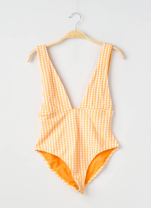 Maillot de bain 1 pièce stretch orange ANJA PARIS femme