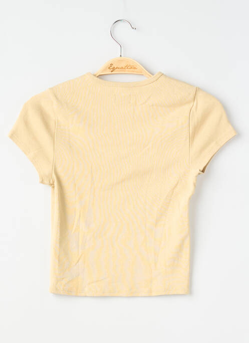 T-shirt sérigraphie floquée manches courtes beige BDG femme