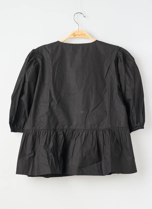 Blouse col rond manches 3/4 noir GANNI femme