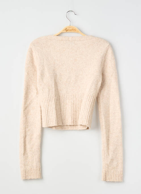 Gilet manches longues stretch beige BERSHKA femme