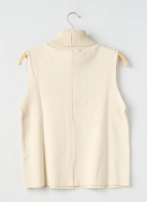 Pull col roulé stretch sans manche beige ZARA femme