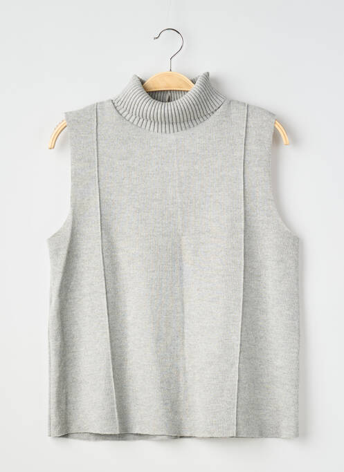 Pull col roulé stretch sans manche gris ZARA femme