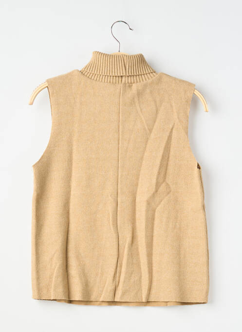 Pull col roulé stretch sans manche marron ZARA femme