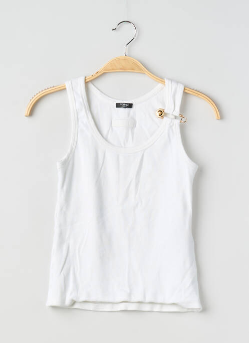 Débardeur stretch sans manche blanc VERSACE femme