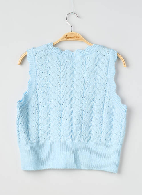 Gilet sans manche maille tricot bleu TOP SHOP femme
