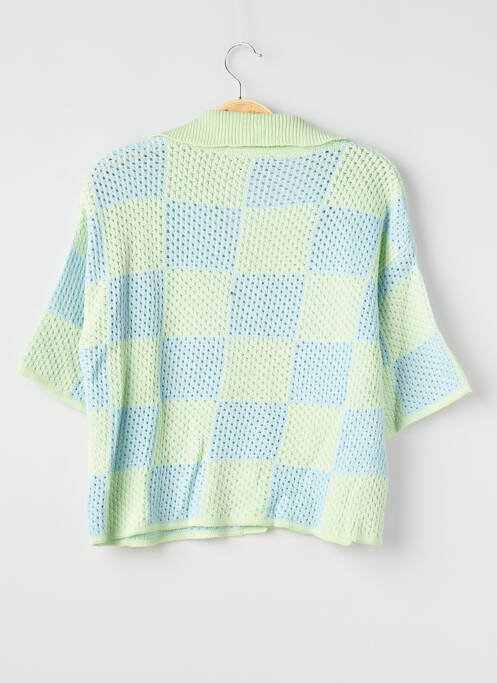 Gilet manches courtes maille tricot vert ASOS femme