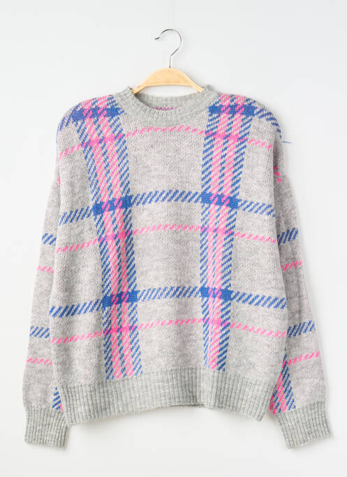 Pull stretch manches longues gris NEW LOOK femme