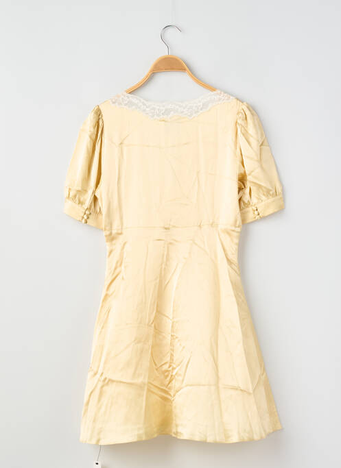 Robe courte manches courtes manches courtes jaune REFORMATION femme