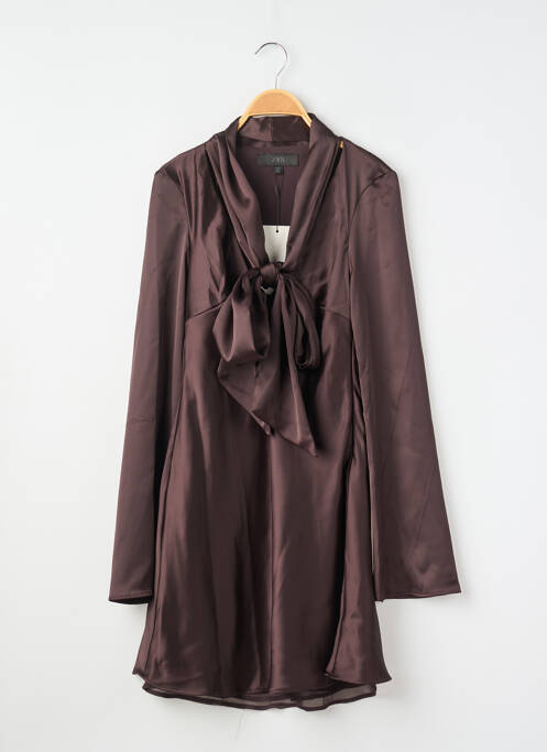 Robe courte manches longues manches longues marron ZARA femme