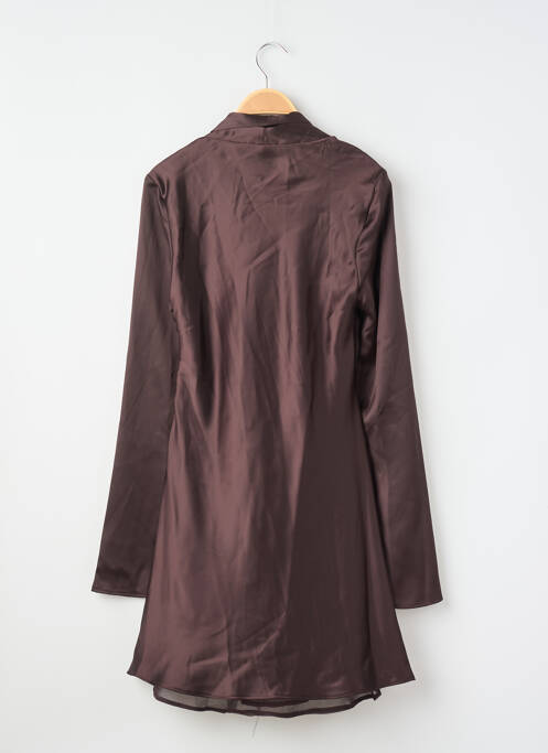 Robe courte manches longues manches longues marron ZARA femme