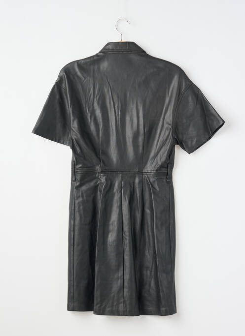 Robe courte manches courtes manches courtes noir BERSHKA femme