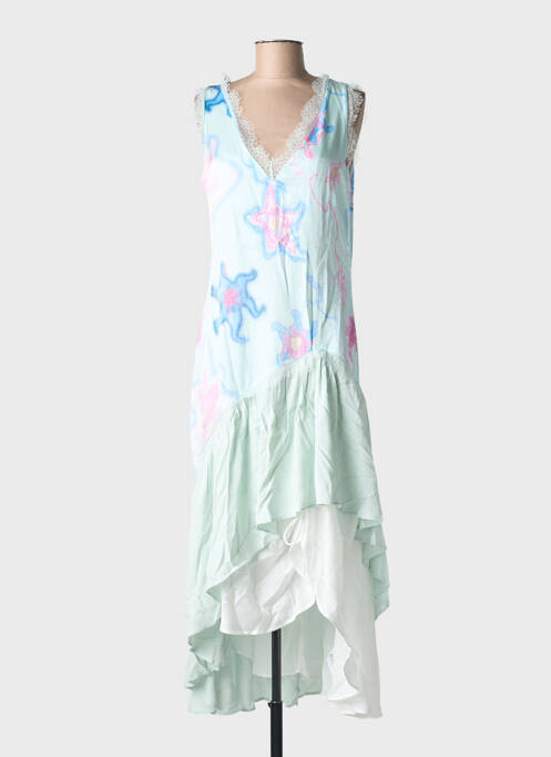Robe longue imprimé fantaisie sans manche bleu DESIGUAL femme