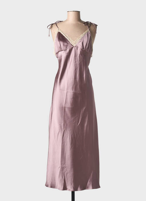 Robe longue coupe cintrée fines bretelles marron ZARA femme
