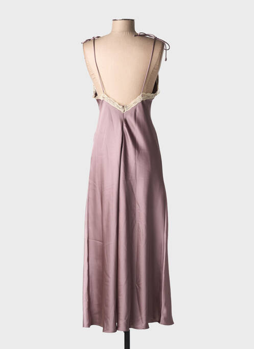 Robe longue coupe cintrée fines bretelles marron ZARA femme