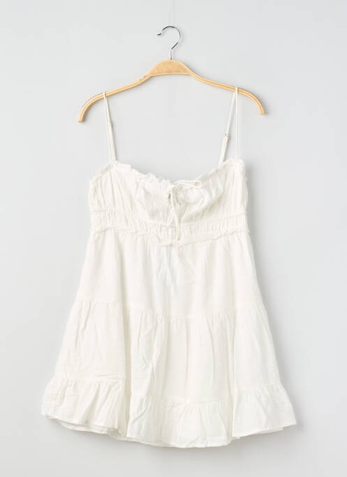 Top manches bretelles ajustables fines bretelles blanc BERSHKA femme