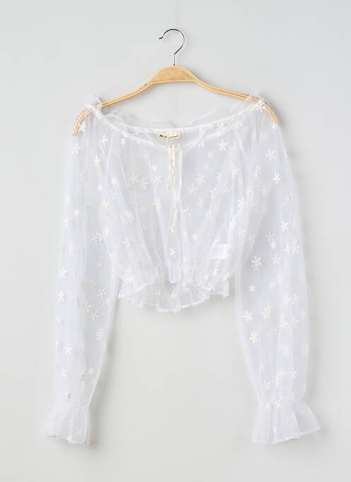 Top col rond manches longues blanc FOR LOVE & LEMONS femme