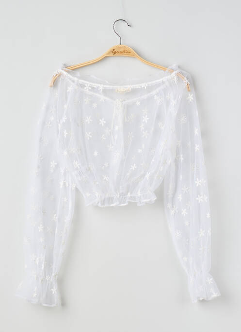 Top col rond manches longues blanc FOR LOVE & LEMONS femme