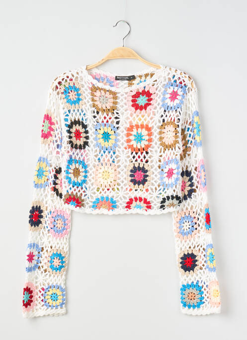 Top imprimé fantaisie manches longues blanc NASTY GAL femme