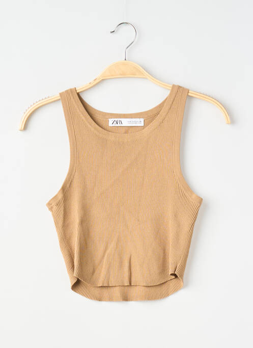 Top stretch sans manche marron ZARA femme