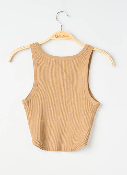 Top stretch sans manche marron ZARA femme