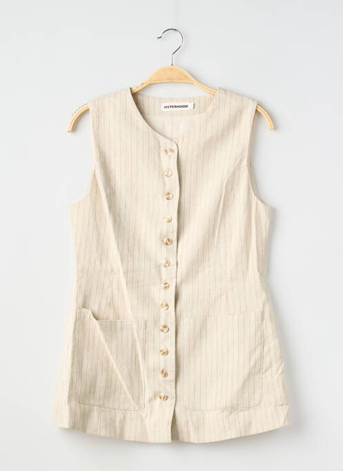 Veste casual col rond beige SISTER HOOD femme