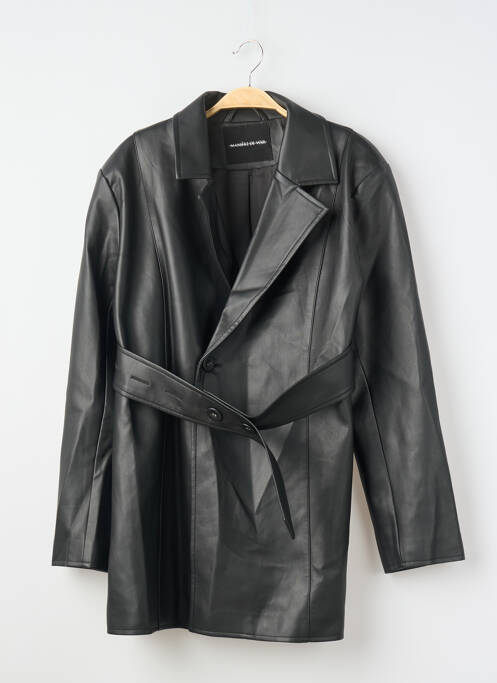 Veste simili cuir manches longues noir MANIÈRE DE VOIR femme