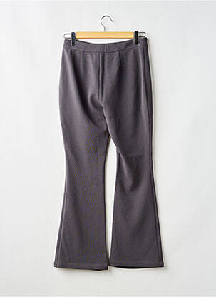 Pantalon flare fermeture zippée sous rabat avec crochet taille haute gris MESHKI femme