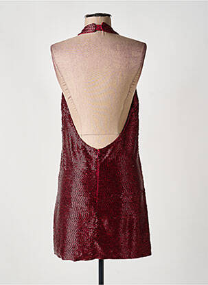 Robe courte fermeture zippée au dos fines bretelles rouge MESHKI femme