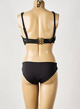 Maillot de bain 2 pièces bretelles élastiquées ajustables haut soutien-gorge balconnet noir THEIKILA femme